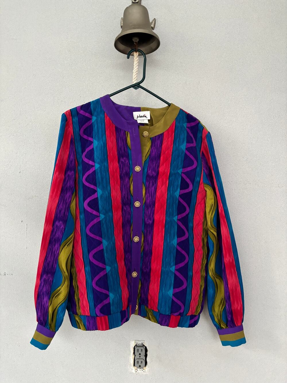 Vintage Jo Hardin Jacket Color Block Cottagecore Electric Retro Dopamine